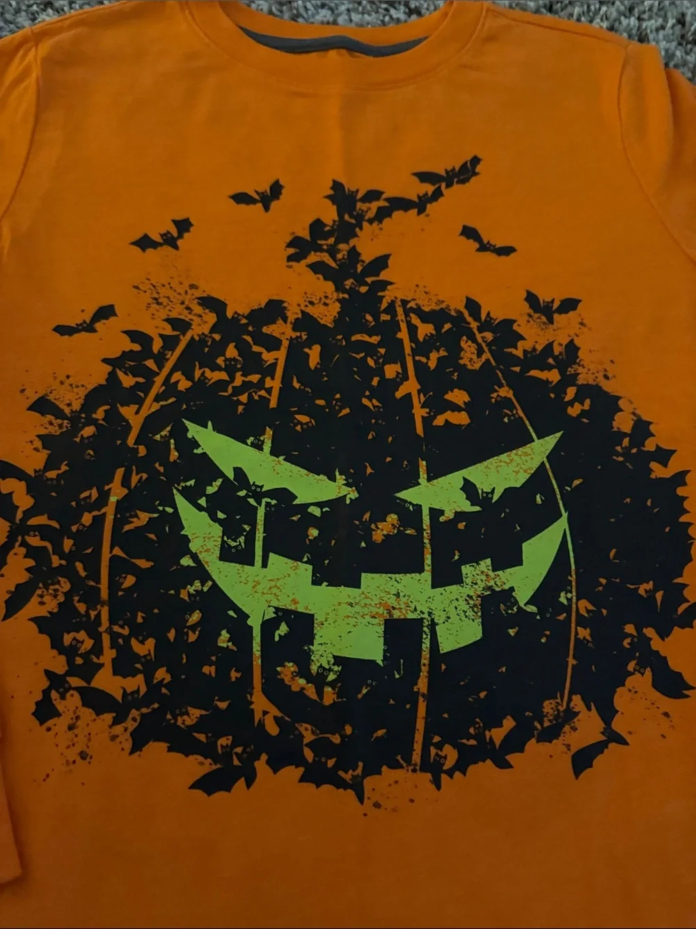 Cat & Jack Orange Long Sleeve Pumpkin Graphic Tee